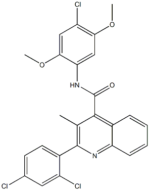 N-(4-chloro-2,5-dimethoxyphenyl)-2-(2,4-dichlorophenyl)-3-methylquinoline-4-carboxamide Structure