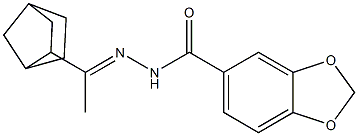 N-[(E)-1-(3-bicyclo[2.2.1]heptanyl)ethylideneamino]-1,3-benzodioxole-5-carboxamide Structure