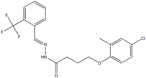 4-(4-chloro-2-methylphenoxy)-N-[(E)-[2-(trifluoromethyl)phenyl]methylideneamino]butanamide 化学構造式