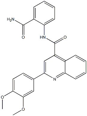N-(2-carbamoylphenyl)-2-(3,4-dimethoxyphenyl)quinoline-4-carboxamide Structure