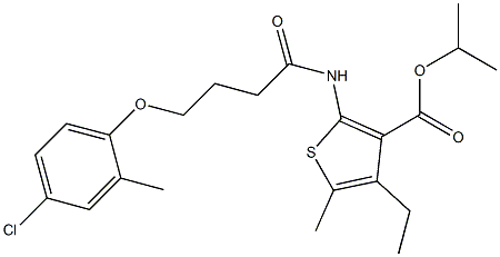 propan-2-yl 2-[4-(4-chloro-2-methylphenoxy)butanoylamino]-4-ethyl-5-methylthiophene-3-carboxylate Structure