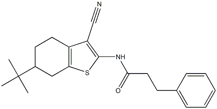 N-(6-tert-butyl-3-cyano-4,5,6,7-tetrahydro-1-benzothiophen-2-yl)-3-phenylpropanamide Structure