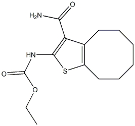 ethyl N-(3-carbamoyl-4,5,6,7,8,9-hexahydrocycloocta[b]thiophen-2-yl)carbamate Structure