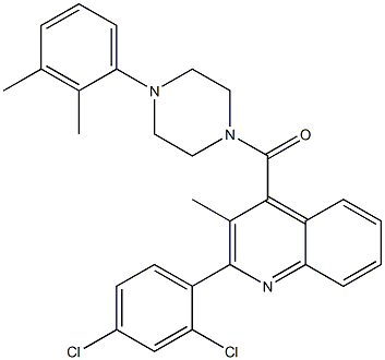 [2-(2,4-dichlorophenyl)-3-methylquinolin-4-yl]-[4-(2,3-dimethylphenyl)piperazin-1-yl]methanone Structure