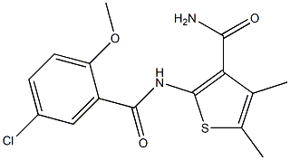 2-[(5-chloro-2-methoxybenzoyl)amino]-4,5-dimethylthiophene-3-carboxamide Structure