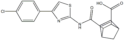 2-[[4-(4-chlorophenyl)-1,3-thiazol-2-yl]carbamoyl]bicyclo[2.2.1]hept-5-ene-3-carboxylic acid Struktur