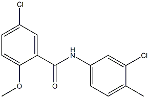 5-chloro-N-(3-chloro-4-methylphenyl)-2-methoxybenzamide 结构式