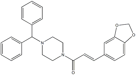 (E)-1-(4-benzhydrylpiperazin-1-yl)-3-(1,3-benzodioxol-5-yl)prop-2-en-1-one Structure