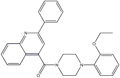 [4-(2-ethoxyphenyl)piperazin-1-yl]-(2-phenylquinolin-4-yl)methanone,,结构式