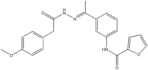 N-[3-[(E)-N-[[2-(4-methoxyphenyl)acetyl]amino]-C-methylcarbonimidoyl]phenyl]furan-2-carboxamide Structure