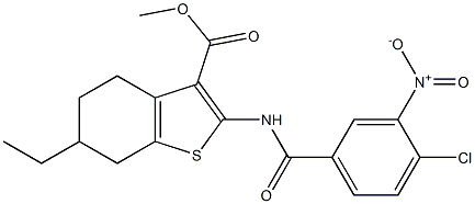 methyl 2-[(4-chloro-3-nitrobenzoyl)amino]-6-ethyl-4,5,6,7-tetrahydro-1-benzothiophene-3-carboxylate