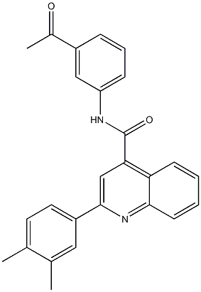 N-(3-acetylphenyl)-2-(3,4-dimethylphenyl)quinoline-4-carboxamide 化学構造式