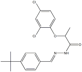N-[(E)-(4-tert-butylphenyl)methylideneamino]-2-(2,4-dichlorophenoxy)propanamide 化学構造式