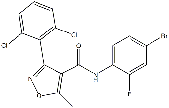 N-(4-bromo-2-fluorophenyl)-3-(2,6-dichlorophenyl)-5-methyl-1,2-oxazole-4-carboxamide Struktur