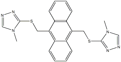 4-methyl-3-[[10-[(4-methyl-1,2,4-triazol-3-yl)sulfanylmethyl]anthracen-9-yl]methylsulfanyl]-1,2,4-triazole Structure