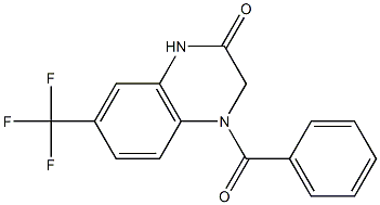 4-benzoyl-7-(trifluoromethyl)-1,3-dihydroquinoxalin-2-one Struktur