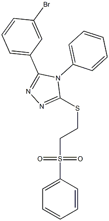 3-[2-(benzenesulfonyl)ethylsulfanyl]-5-(3-bromophenyl)-4-phenyl-1,2,4-triazole,,结构式