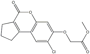 methyl 2-[(8-chloro-4-oxo-2,3-dihydro-1H-cyclopenta[c]chromen-7-yl)oxy]acetate 化学構造式