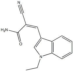 (Z)-2-cyano-3-(1-ethylindol-3-yl)prop-2-enamide,,结构式