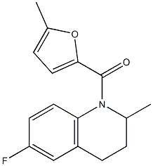 (6-fluoro-2-methyl-3,4-dihydro-2H-quinolin-1-yl)-(5-methylfuran-2-yl)methanone Struktur