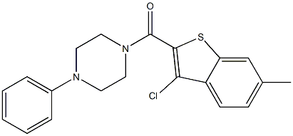 (3-chloro-6-methyl-1-benzothiophen-2-yl)-(4-phenylpiperazin-1-yl)methanone Structure