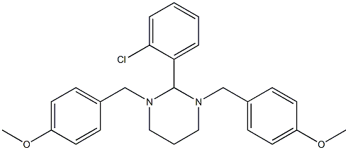 2-(2-chlorophenyl)-1,3-bis[(4-methoxyphenyl)methyl]-1,3-diazinane 结构式
