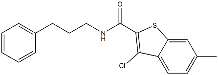 3-chloro-6-methyl-N-(3-phenylpropyl)-1-benzothiophene-2-carboxamide Struktur