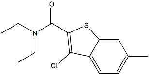 3-chloro-N,N-diethyl-6-methyl-1-benzothiophene-2-carboxamide,,结构式
