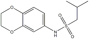 N-(2,3-dihydro-1,4-benzodioxin-6-yl)-2-methylpropane-1-sulfonamide 化学構造式