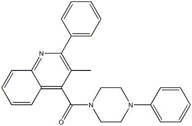 (3-methyl-2-phenylquinolin-4-yl)-(4-phenylpiperazin-1-yl)methanone 化学構造式