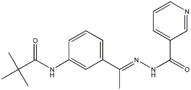 N-[(E)-1-[3-(2,2-dimethylpropanoylamino)phenyl]ethylideneamino]pyridine-3-carboxamide Structure