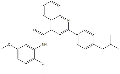 N-(2,5-dimethoxyphenyl)-2-[4-(2-methylpropyl)phenyl]quinoline-4-carboxamide 化学構造式