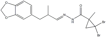 N-[(E)-[3-(1,3-benzodioxol-5-yl)-2-methylpropylidene]amino]-2,2-dibromo-1-methylcyclopropane-1-carboxamide Structure