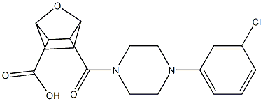 2-[4-(3-chlorophenyl)piperazine-1-carbonyl]-7-oxabicyclo[2.2.1]heptane-3-carboxylic acid Structure