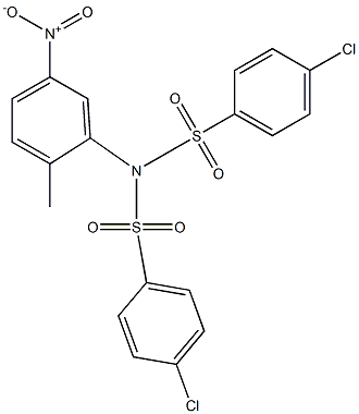 4-chloro-N-(4-chlorophenyl)sulfonyl-N-(2-methyl-5-nitrophenyl)benzenesulfonamide 化学構造式