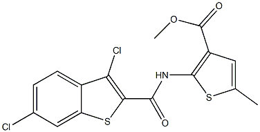 methyl 2-[(3,6-dichloro-1-benzothiophene-2-carbonyl)amino]-5-methylthiophene-3-carboxylate Structure