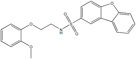 N-[2-(2-methoxyphenoxy)ethyl]dibenzofuran-2-sulfonamide Structure