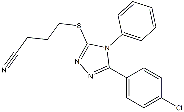 4-[[5-(4-chlorophenyl)-4-phenyl-1,2,4-triazol-3-yl]sulfanyl]butanenitrile,,结构式