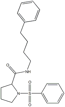 1-(benzenesulfonyl)-N-(4-phenylbutyl)pyrrolidine-2-carboxamide Structure