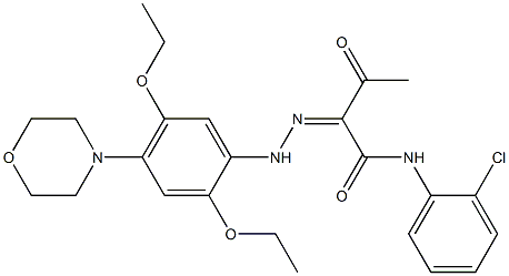 (2Z)-N-(2-chlorophenyl)-2-[(2,5-diethoxy-4-morpholin-4-ylphenyl)hydrazinylidene]-3-oxobutanamide Structure