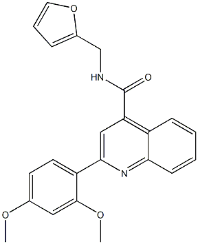 2-(2,4-dimethoxyphenyl)-N-(furan-2-ylmethyl)quinoline-4-carboxamide,,结构式