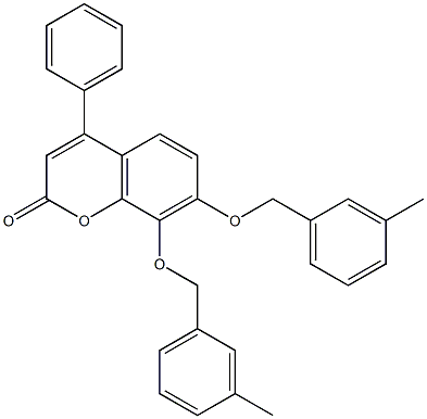 7,8-bis[(3-methylphenyl)methoxy]-4-phenylchromen-2-one Structure