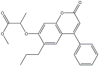 methyl 2-(2-oxo-4-phenyl-6-propylchromen-7-yl)oxypropanoate Struktur