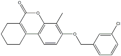 3-[(3-chlorophenyl)methoxy]-4-methyl-7,8,9,10-tetrahydrobenzo[c]chromen-6-one Struktur