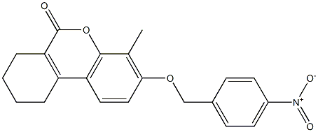 4-methyl-3-[(4-nitrophenyl)methoxy]-7,8,9,10-tetrahydrobenzo[c]chromen-6-one 结构式