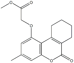 methyl 2-[(3-methyl-6-oxo-7,8,9,10-tetrahydrobenzo[c]chromen-1-yl)oxy]acetate Struktur