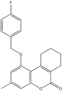 1-[(4-fluorophenyl)methoxy]-3-methyl-7,8,9,10-tetrahydrobenzo[c]chromen-6-one Structure