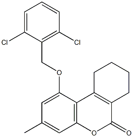 1-[(2,6-dichlorophenyl)methoxy]-3-methyl-7,8,9,10-tetrahydrobenzo[c]chromen-6-one Structure