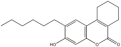 2-hexyl-3-hydroxy-7,8,9,10-tetrahydrobenzo[c]chromen-6-one Struktur