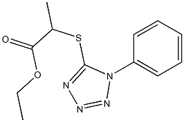 ethyl 2-(1-phenyltetrazol-5-yl)sulfanylpropanoate 化学構造式